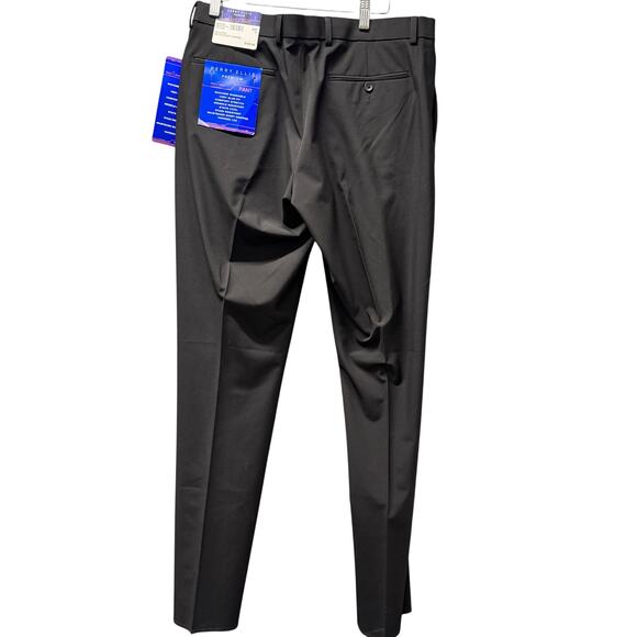 Perry Ellis Premium Pants Mens 33 UNHEMMED Black Tech + Suit Slim Fit NEW - Picture 3 of 11